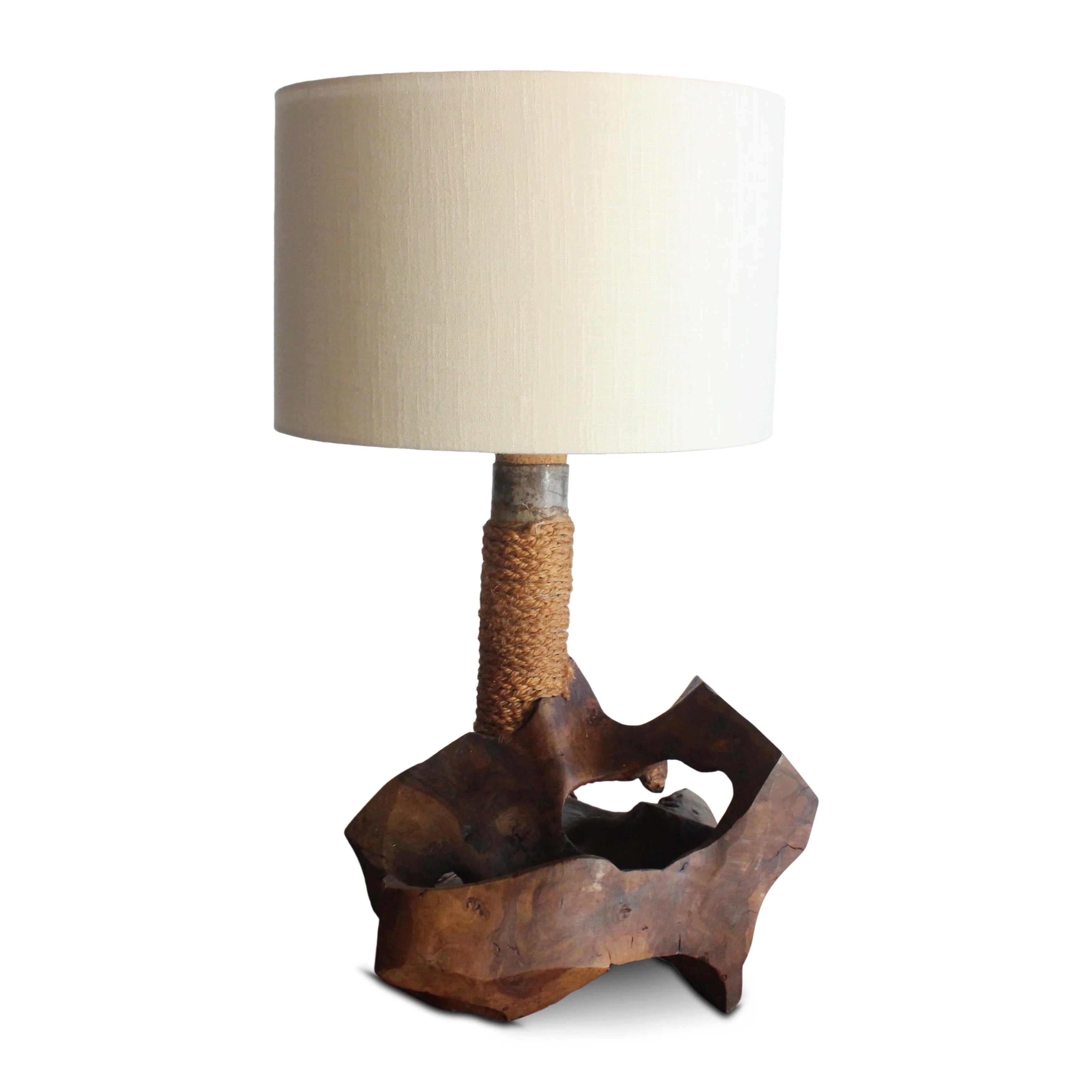 Olive Wood Rope Handmade Table Lamp