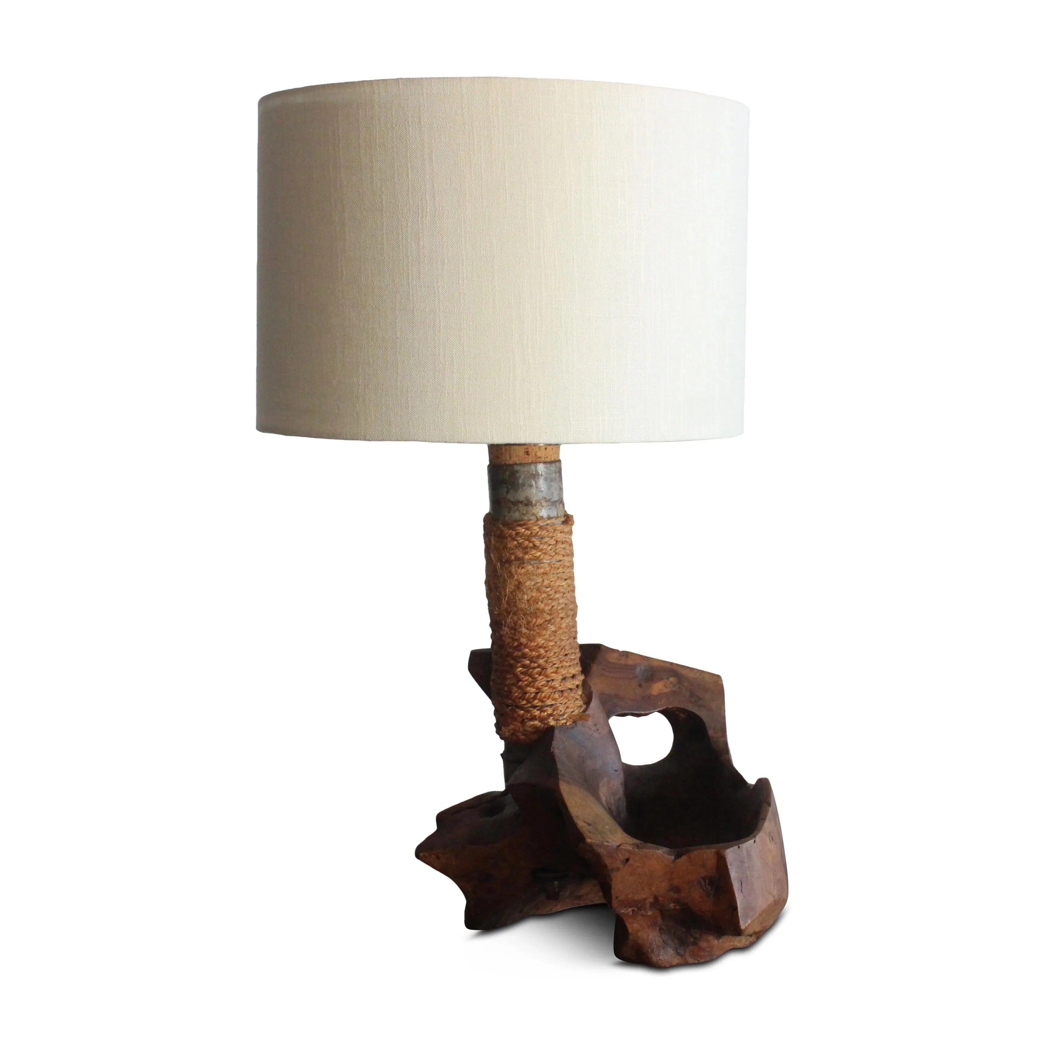 Olive Wood Rope Handmade Table Lamp