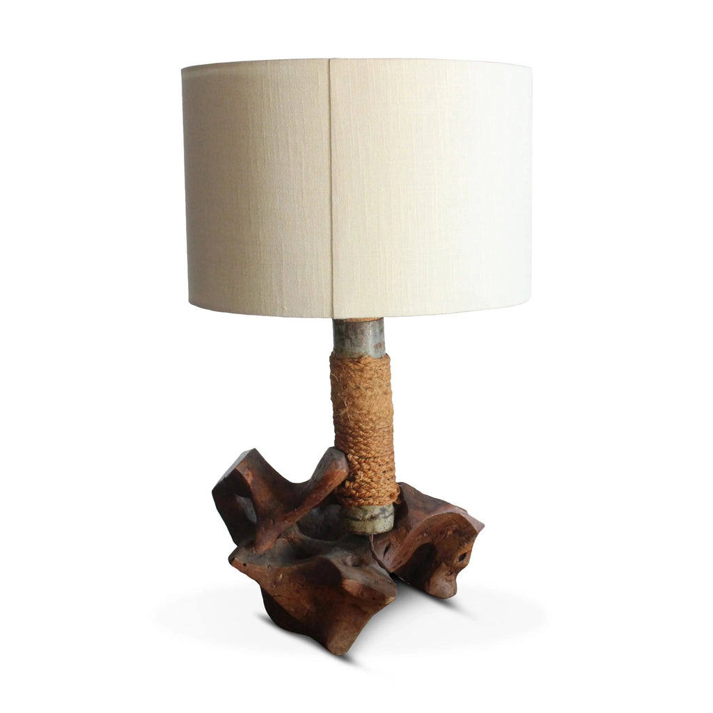 Olive Wood Rope Handmade Table Lamp