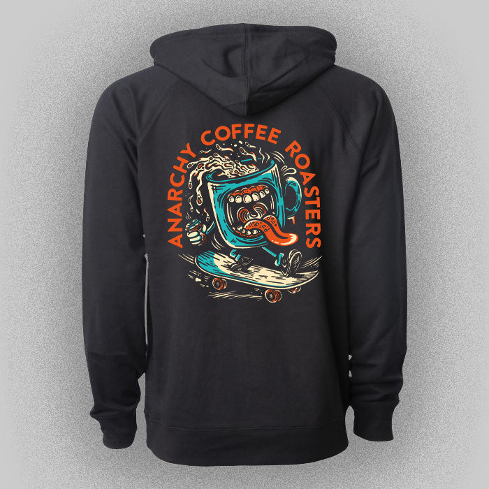 Anarchy Roasters Skating Mug Zip-Up Hoodie